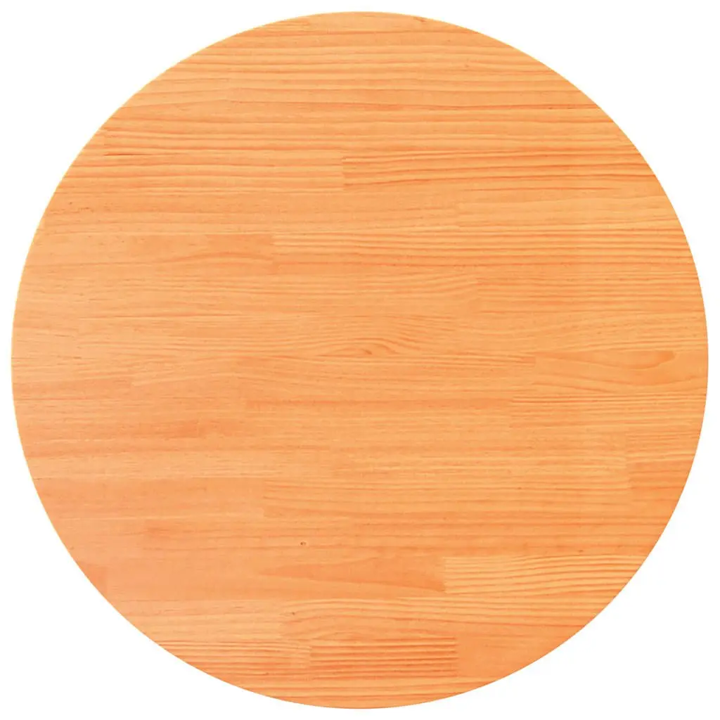 Round Wooden Table Top Brown Ø80cm Solid Pine Wood Coffee Dining Desk Surface