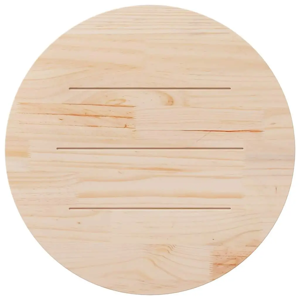 Round Wooden Table Top Brown Ø80cm Solid Pine Wood Coffee Dining Desk Surface