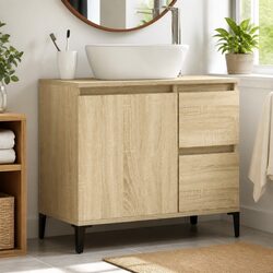 Compact Brown Bathroom Vanity Cabinet - 65x33x60cm