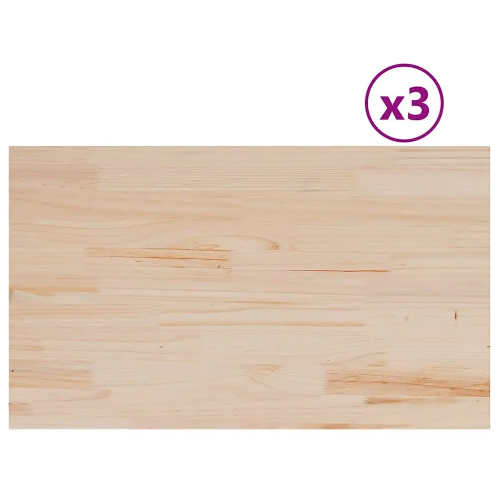 Wooden Table Tops Brown 80x47x1.7 cm Solid Pine 3 Piece Rectangular Dining Kitchen Furniture