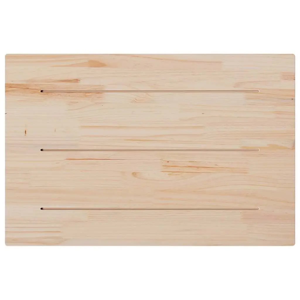 Rectangular Table Tops Brown 80x53cm Solid Pine Wood Replacement Set of 3