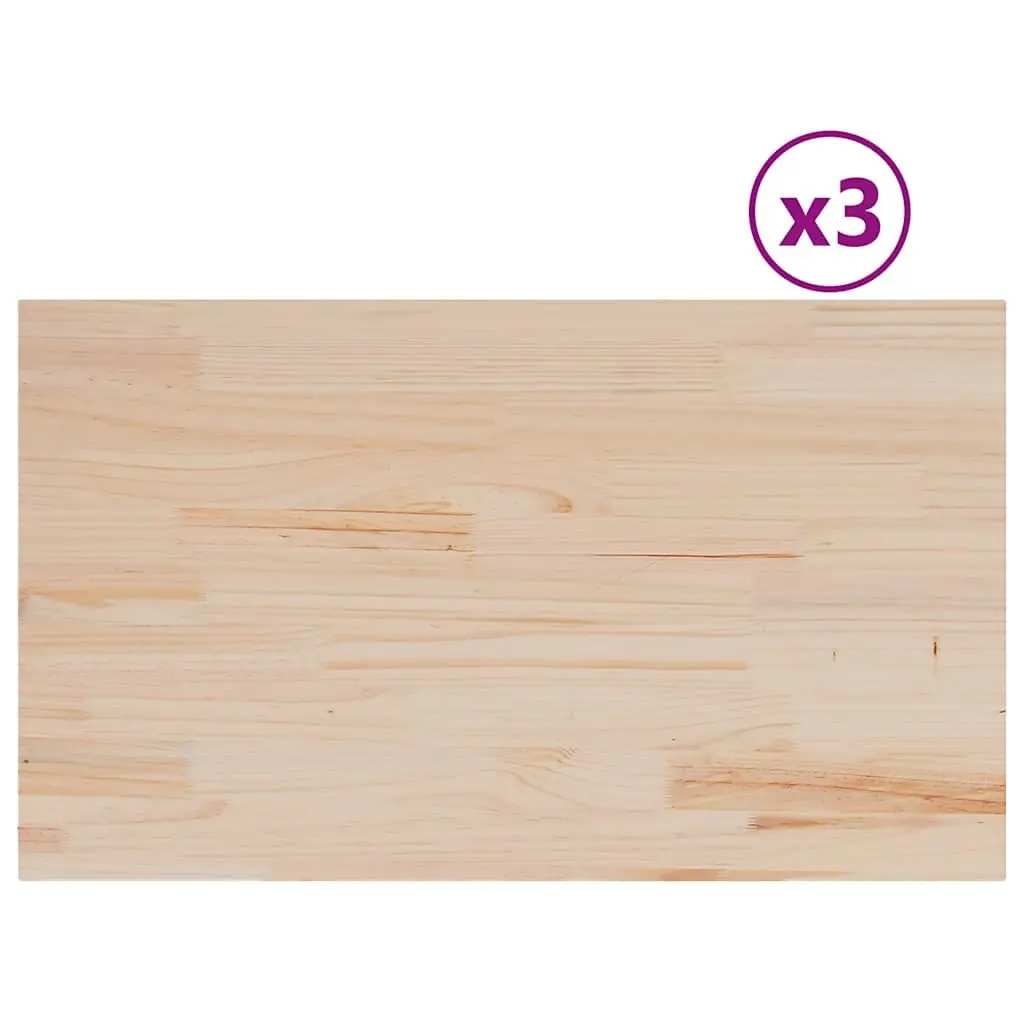 Wooden Table Top Brown 80x47cm Solid Pine Wood Rectangular