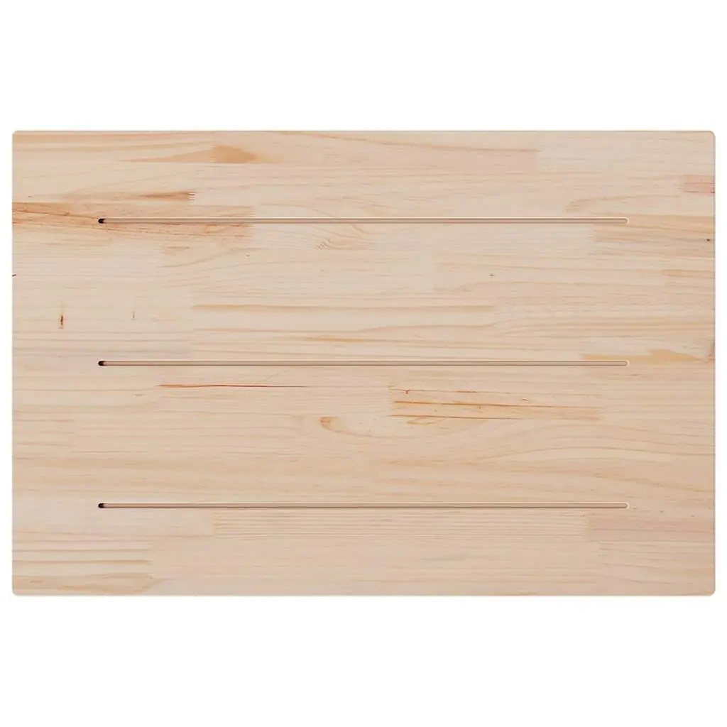 Rectangular Wooden Table Tops Brown 80x53cm Solid Pine Wood Replacement Furniture Set 3 Pieces
