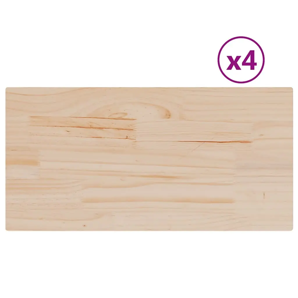 Rectangular Wooden Table Tops Brown 90x45cm Solid Pine Wood Replacement Furniture Set 4 Piece
