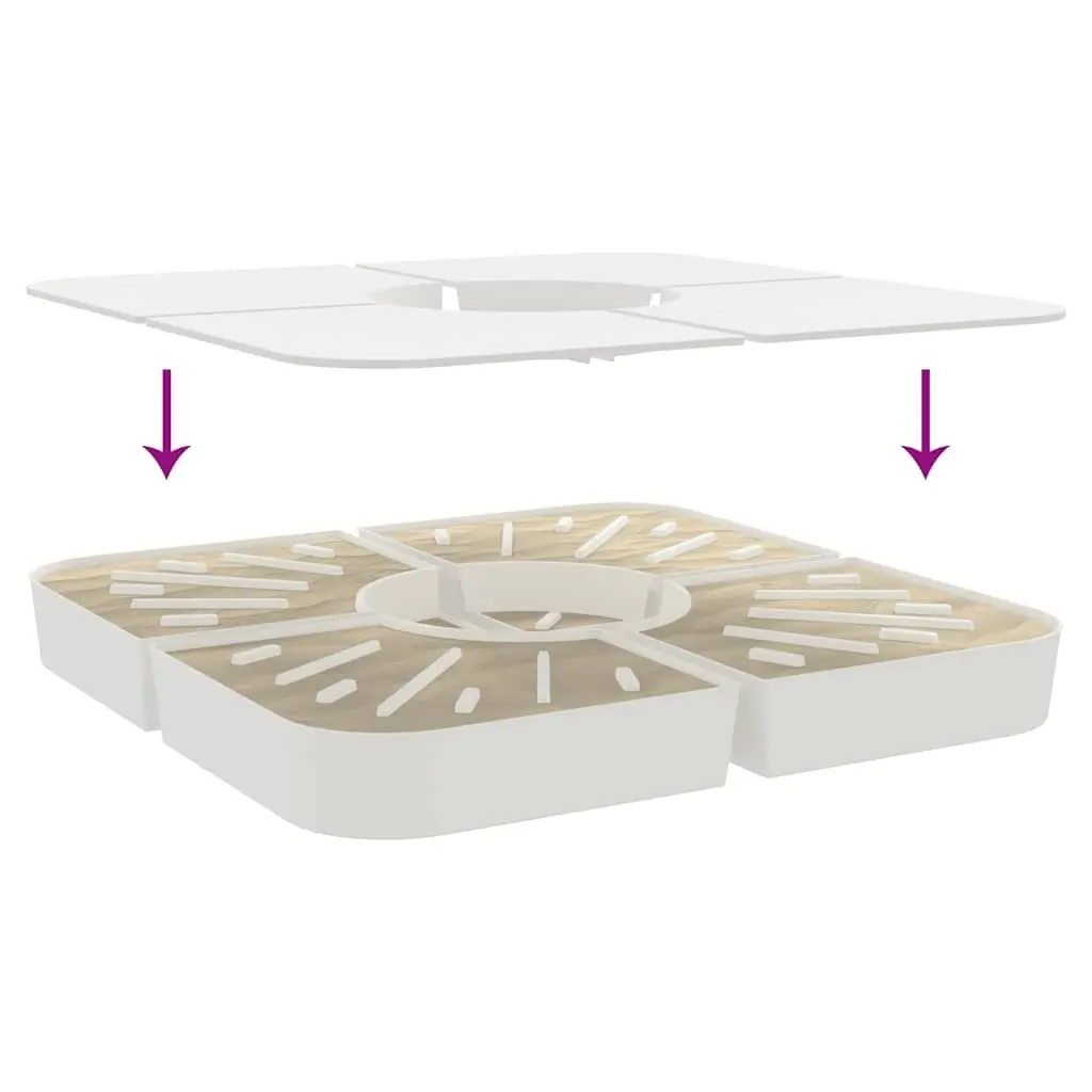 Parasol Base Set White 4 Piece Sand Fillable Cross Stand Umbrella Foundation