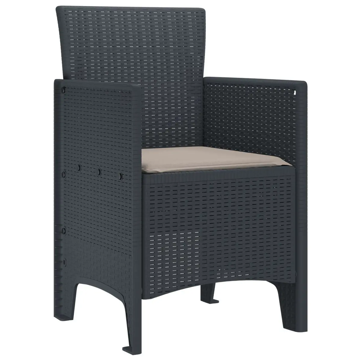 Outdoor Garden Chair 2 pcs Anthracite Modern Seating Patio Furniture 53x49x85cm