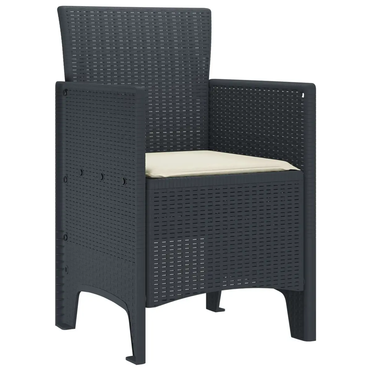 Outdoor Garden Chair Set 2pcs Anthracite Modern Seating Polypropylene Patio