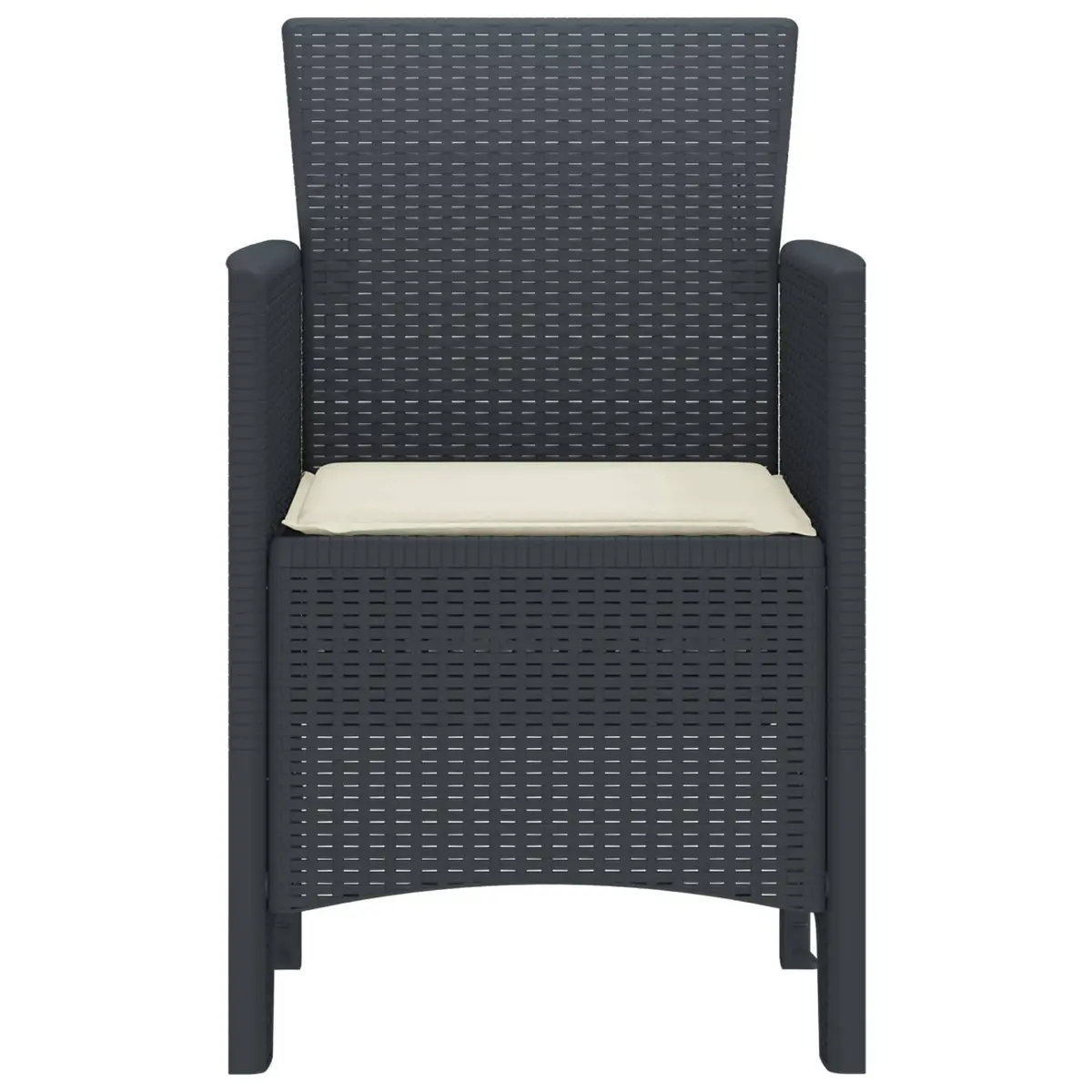 Outdoor Garden Chair Set 2pcs Anthracite Modern Seating Polypropylene Patio