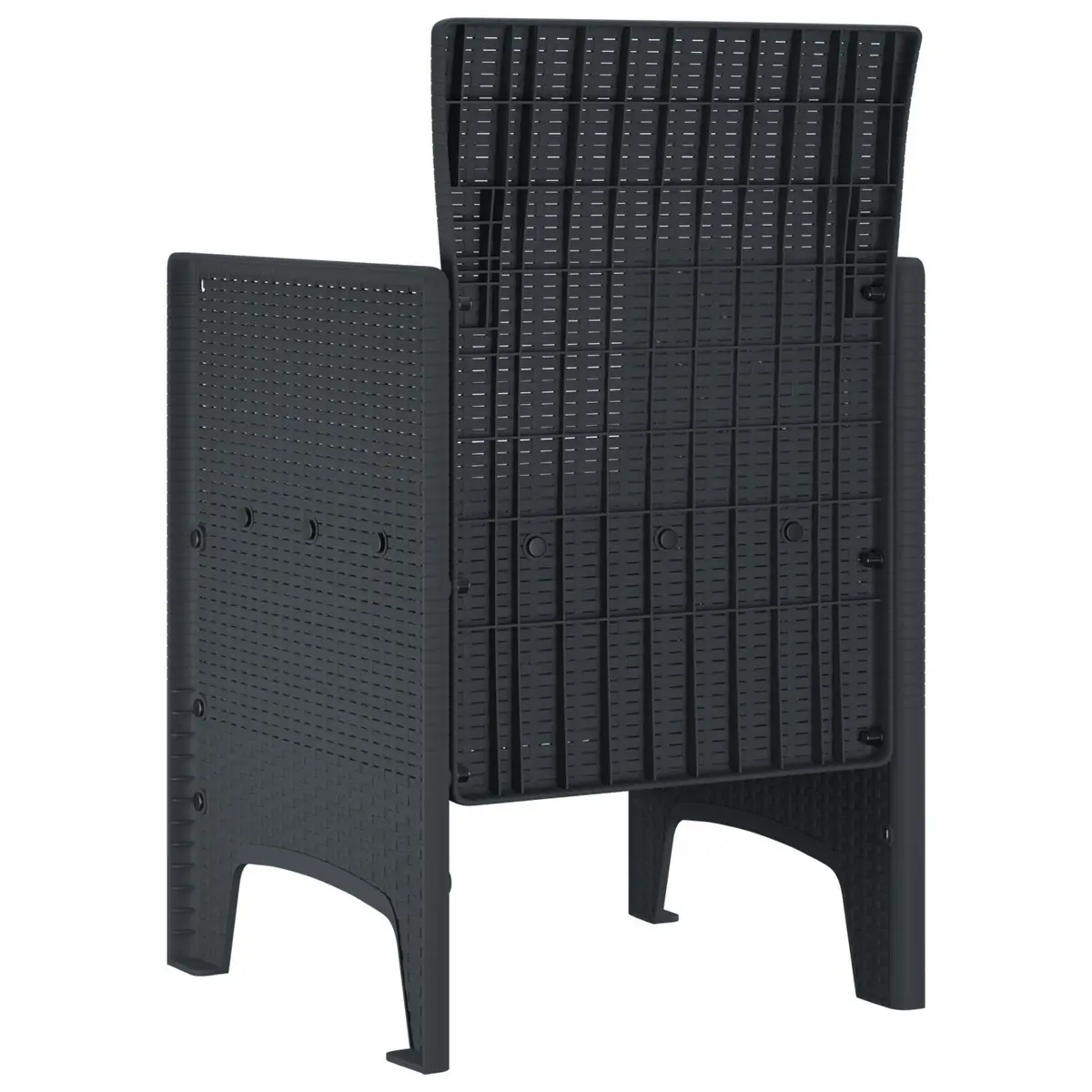 Outdoor Garden Chair Set 2pcs Anthracite Modern Seating Polypropylene Patio