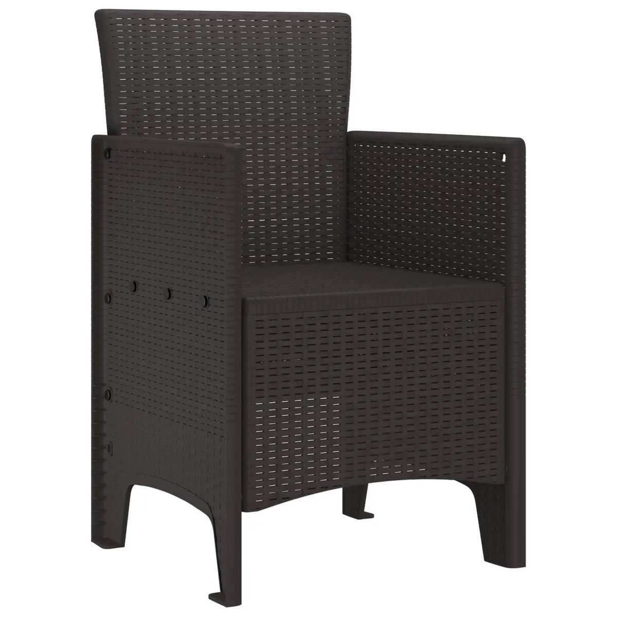 Outdoor Garden Chair Set of 2 Brown Polypropylene Seating Modern Patio Furniture