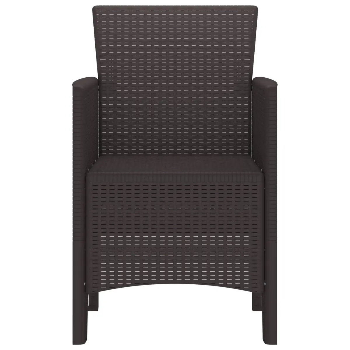 Outdoor Garden Chair Set of 2 Brown Polypropylene Seating Modern Patio Furniture