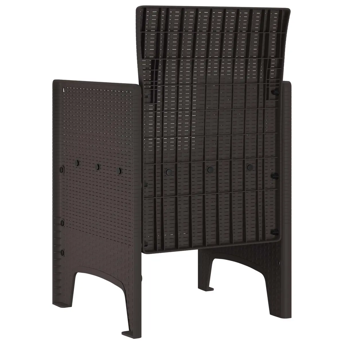 Outdoor Garden Chair Set of 2 Brown Polypropylene Seating Modern Patio Furniture