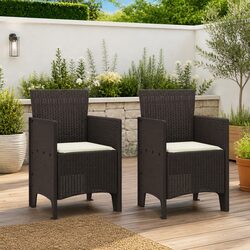 Brown Garden Chairs Set of 2 - Stylish and Functional