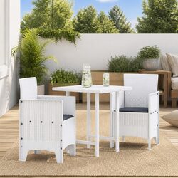 Friendly White Outdoor Garden Chairs Set of 2