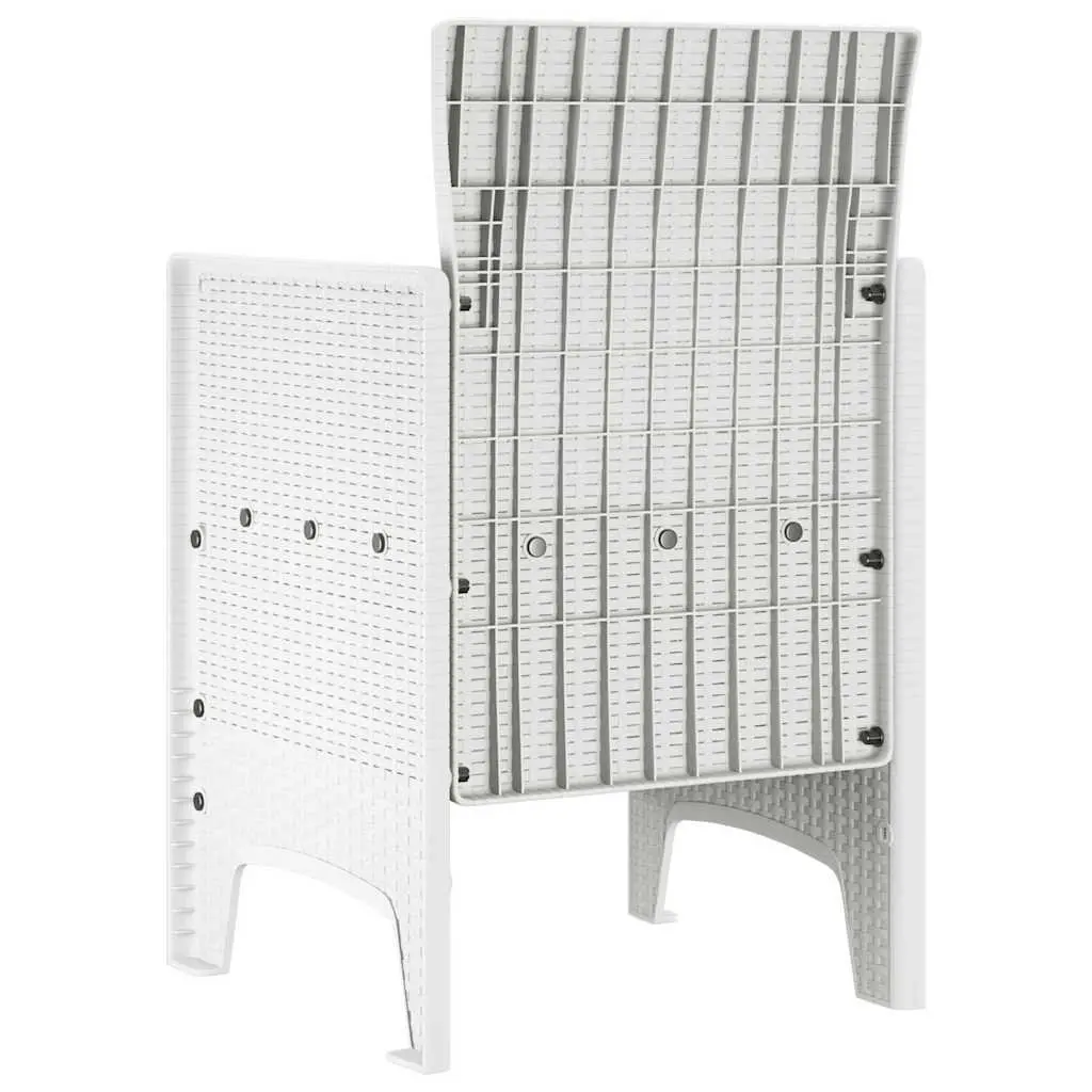 Outdoor Garden Chair 2 pcs White Modern Seating Patio Furniture 53x49x85cm