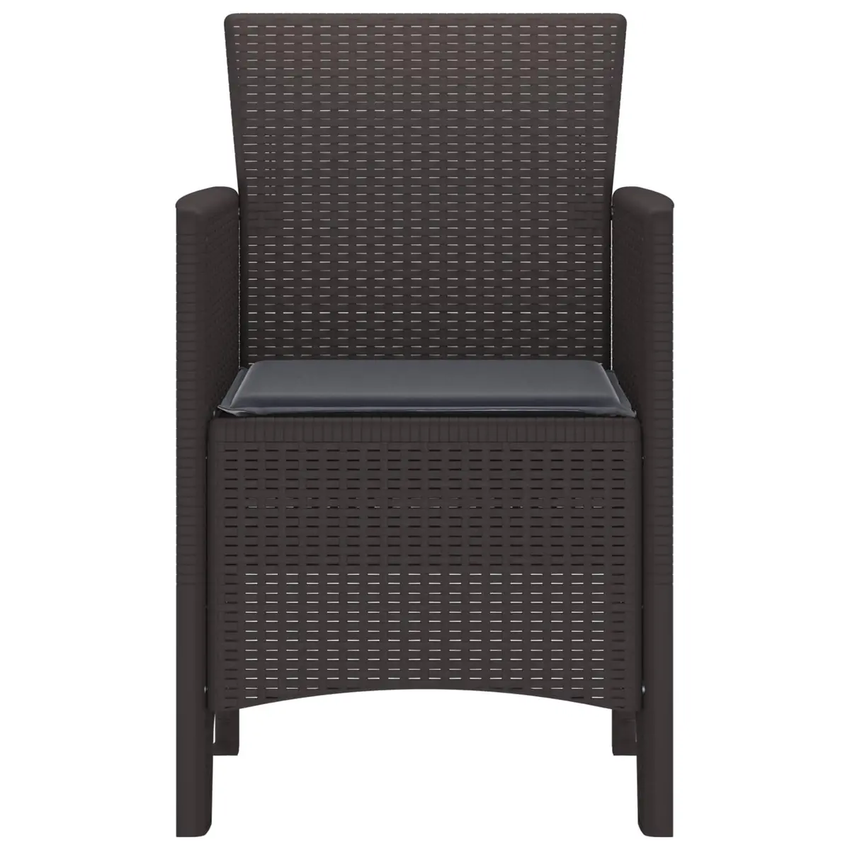 Garden Chair Set Brown 4 Piece Cushioned Seat Outdoor Seating