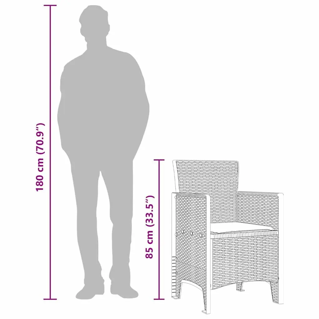Outdoor Garden Chair Brown 4 Piece Modern Seating Set