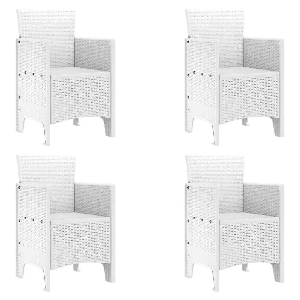 4-Piece Garden Chair Set in White