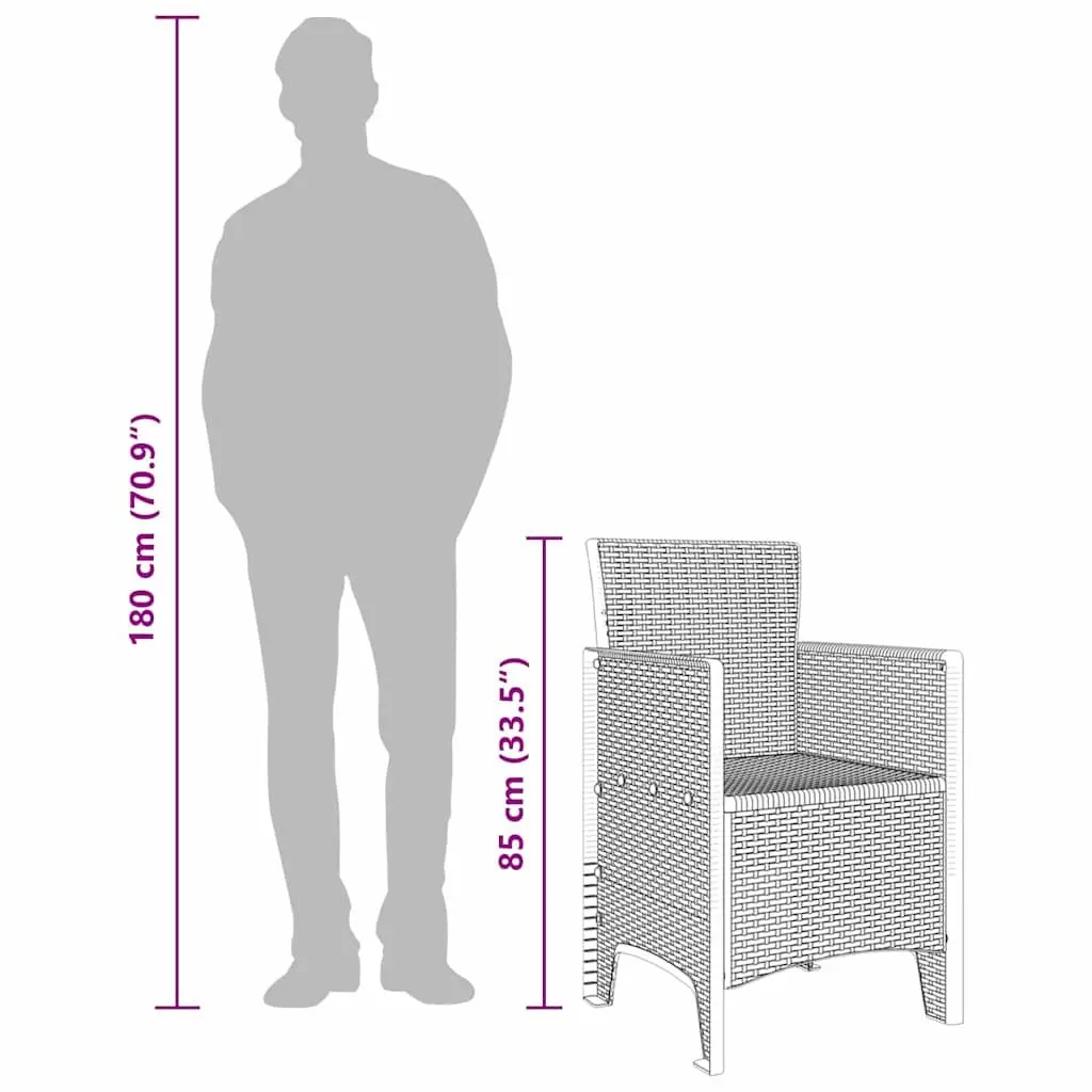 4-Piece Garden Chair Set in White