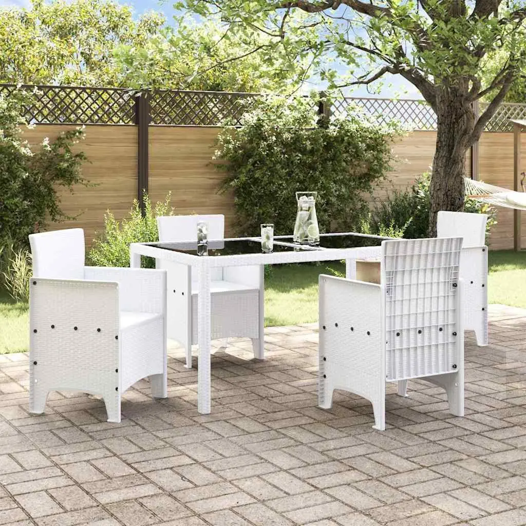 4-Piece Garden Chair Set in White