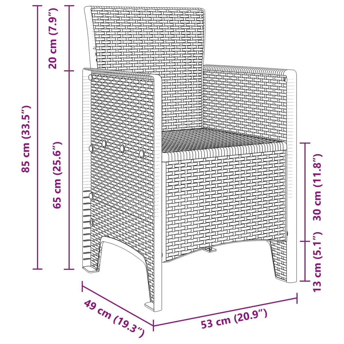 4-Piece Garden Chair Set in White