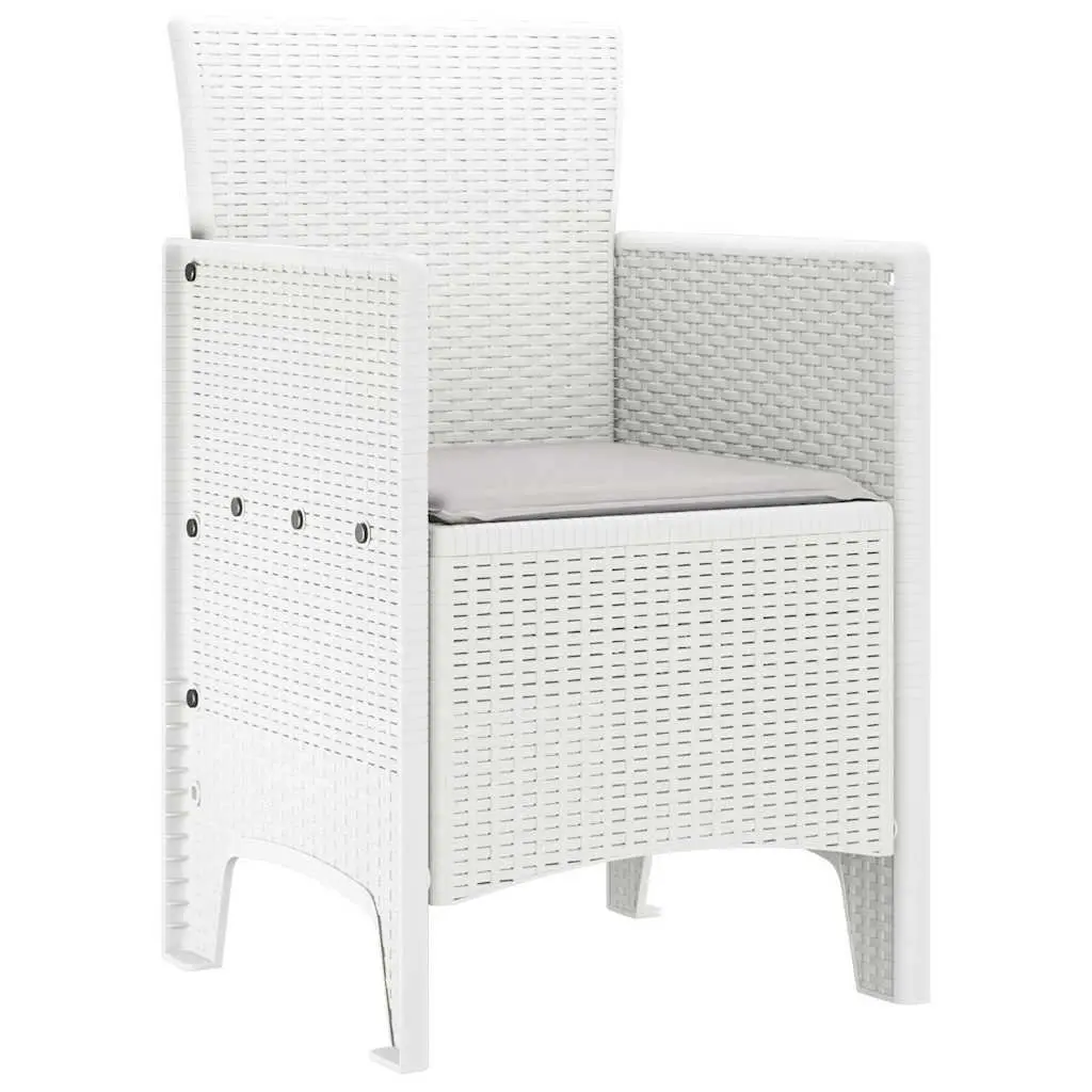 Outdoor Garden Chair White 4 Piece Modern Patio Seating Stackable Furniture