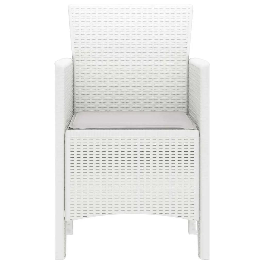 Outdoor Garden Chair White 4 Piece Modern Patio Seating Stackable Furniture