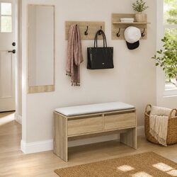 Hallway Set with Shoe Bench and Hooks for Easy Access