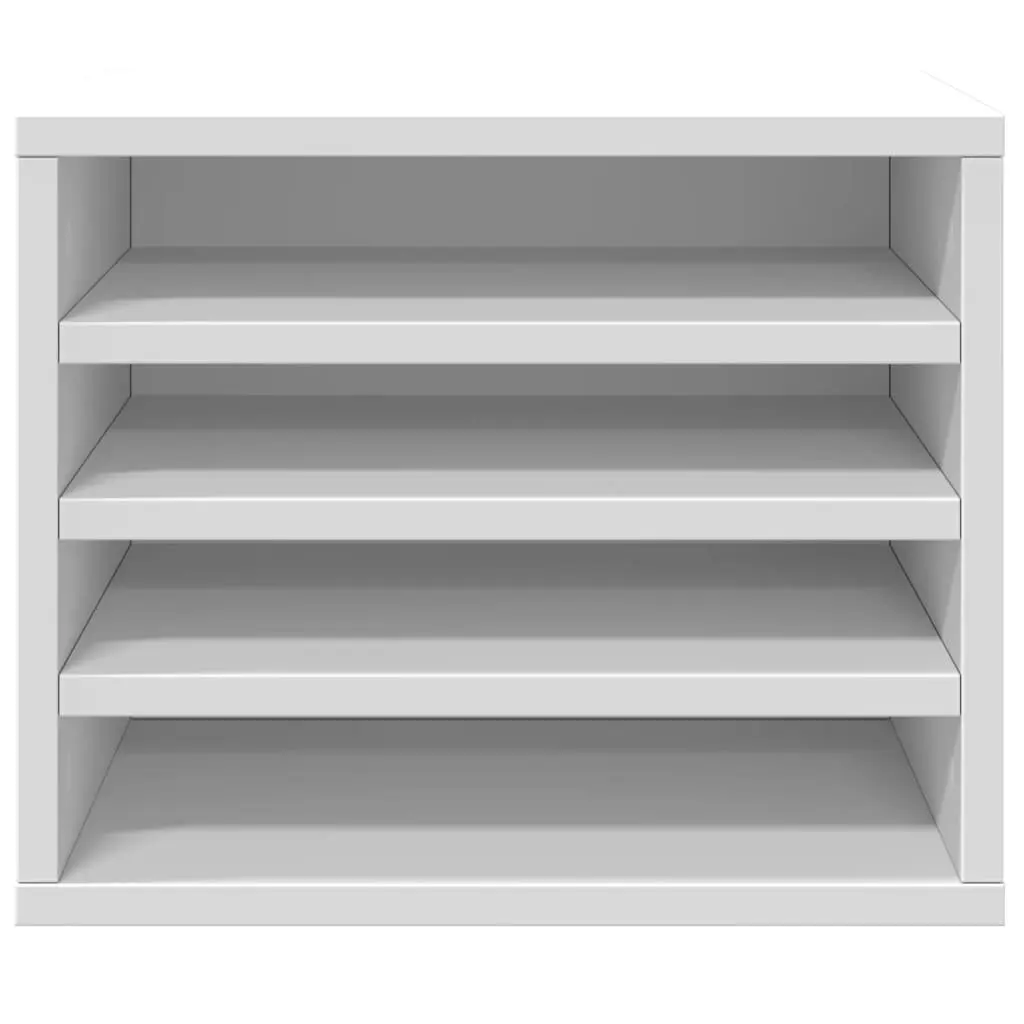 Desk Organiser White Engineered Wood Compact Storage with Compartments