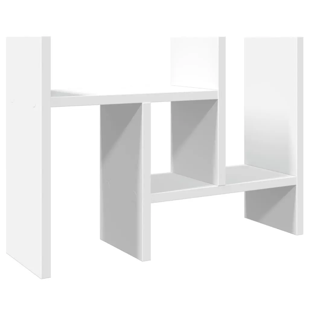Desk Organiser White 34.5x15.5x35.5 cm Engineered Wood Adjustable Storage Shelf