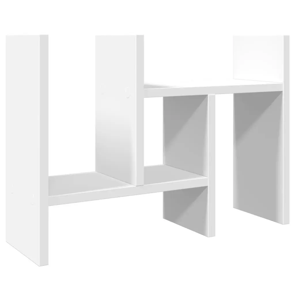 Desk Organiser White 34.5x15.5x35.5 cm Engineered Wood Adjustable Storage Shelf