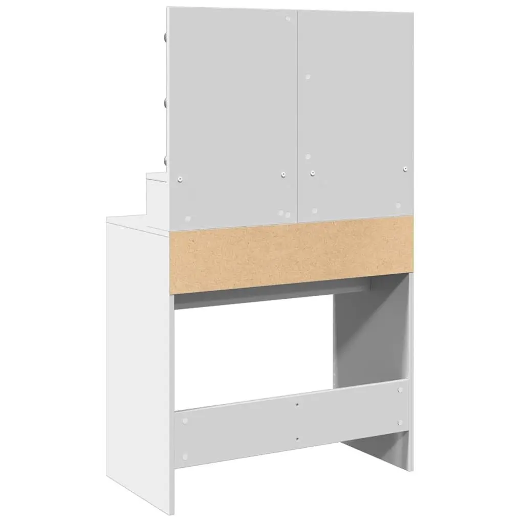 Dressing Table White LED Mirror Storage Drawers 2 Drawers 3 Compartments