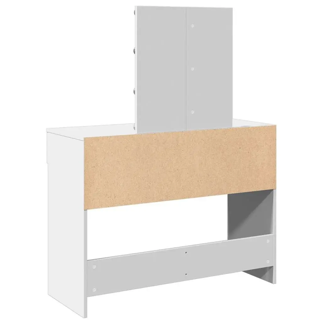Dressing Table White 100W x 40D x 130H cm LED Mirror 2 Drawers