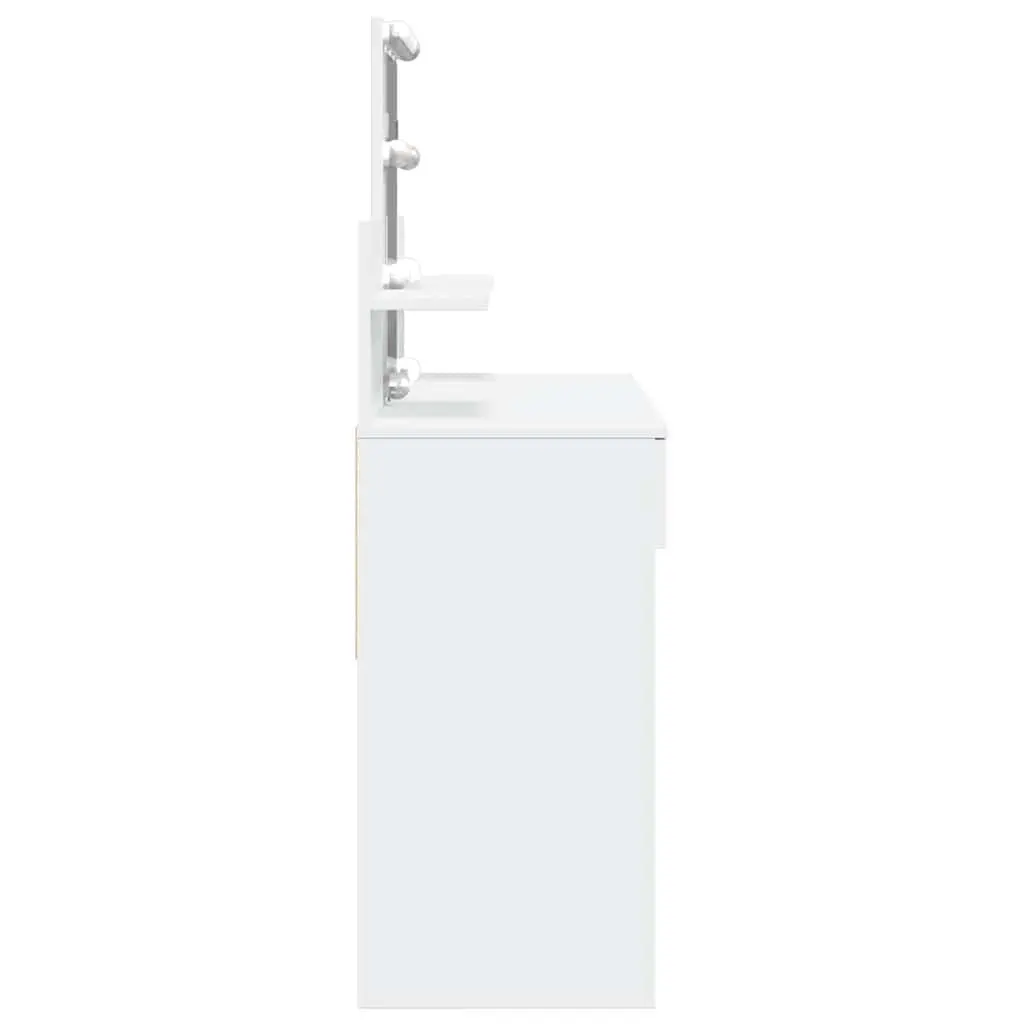 Dressing Table White 100L x 40W x 130H cm LED Mirror with Storage Drawers