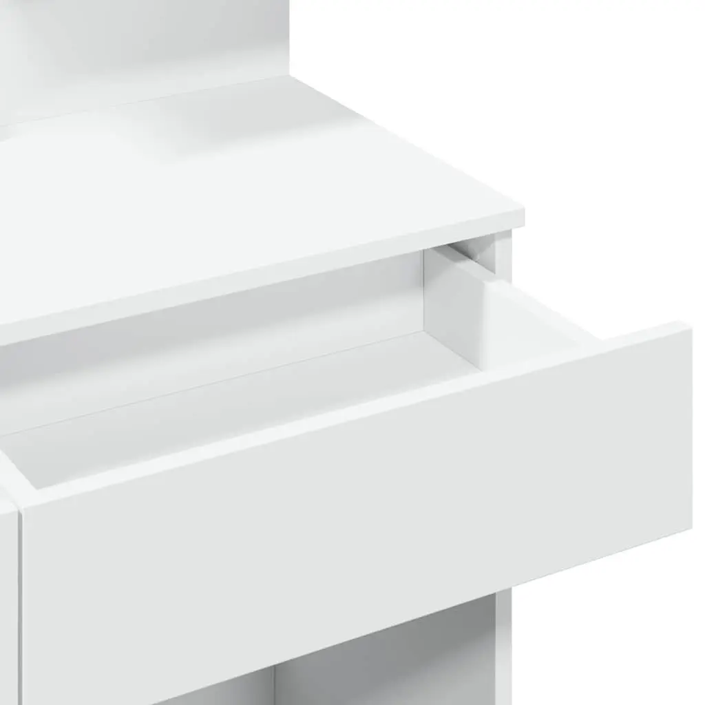 Dressing Table White 100L x 40W x 130H cm LED Mirror with Storage Drawers