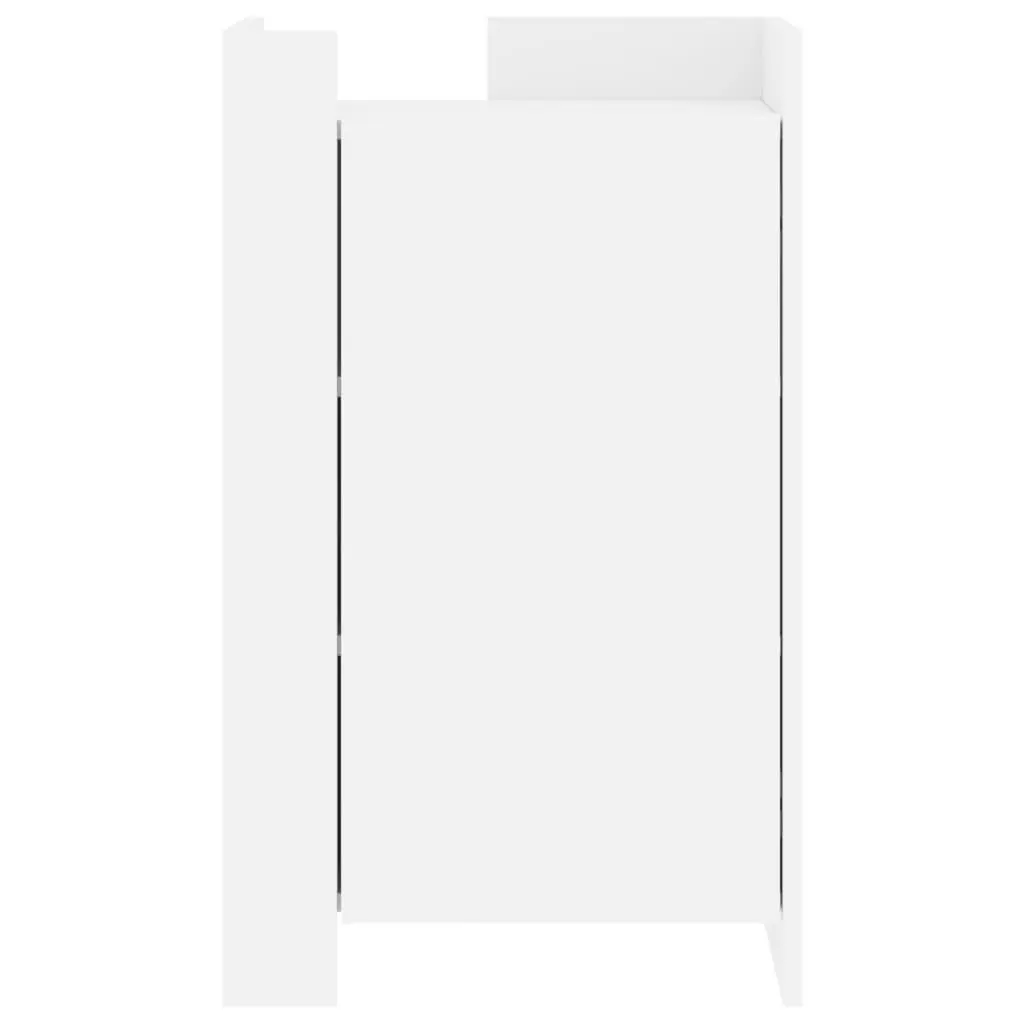 White Sideboard Engineered Wood Storage Cabinet 45x35x75 cm Minimalist Cupboard Furniture