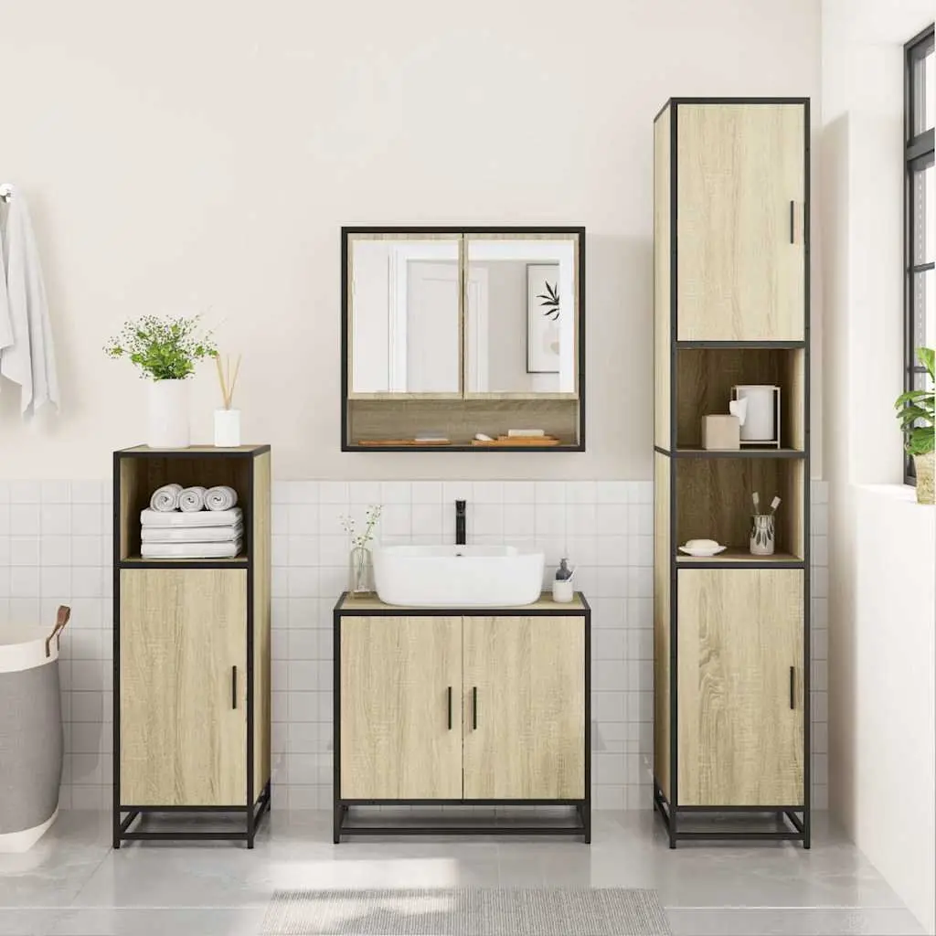 Wall-Mounted Bathroom Mirror Storage Unit