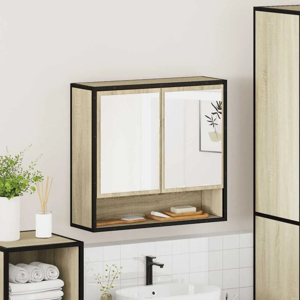 Wall-Mounted Bathroom Mirror Storage Unit