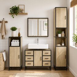 Efficient Bathroom Sink Cabinet with Retro Style