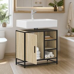 Concise and Modern Bathroom Sink Cabinet in Brown