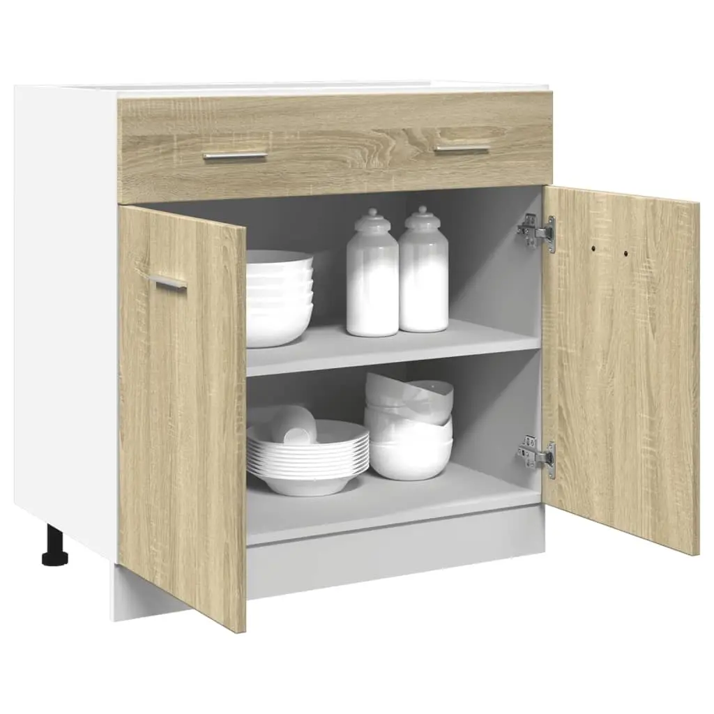 Drawer Bottom Cabinet Brown Engineered Wood Ample Storage Space
