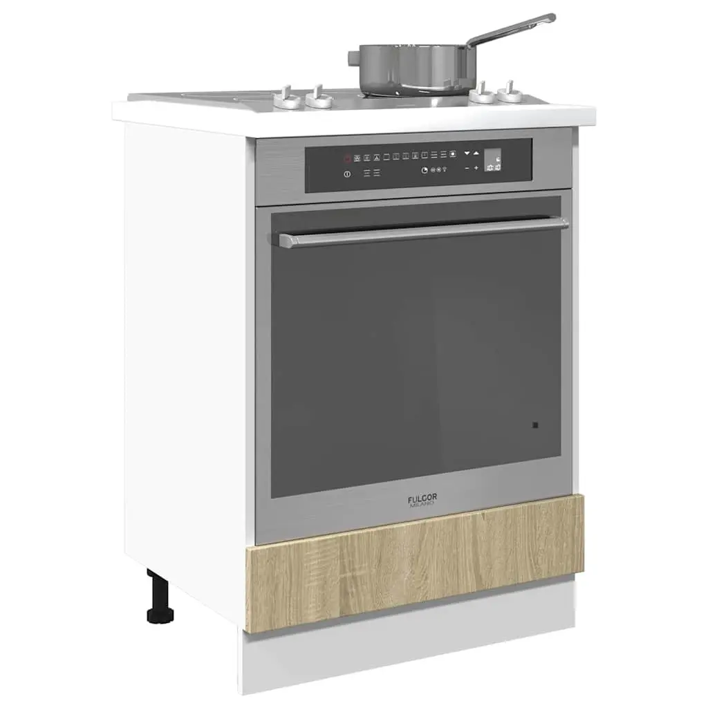 Oven Cabinet Brown Engineered Wood 60x46x81.5cm Compact Kitchen Storage Unit