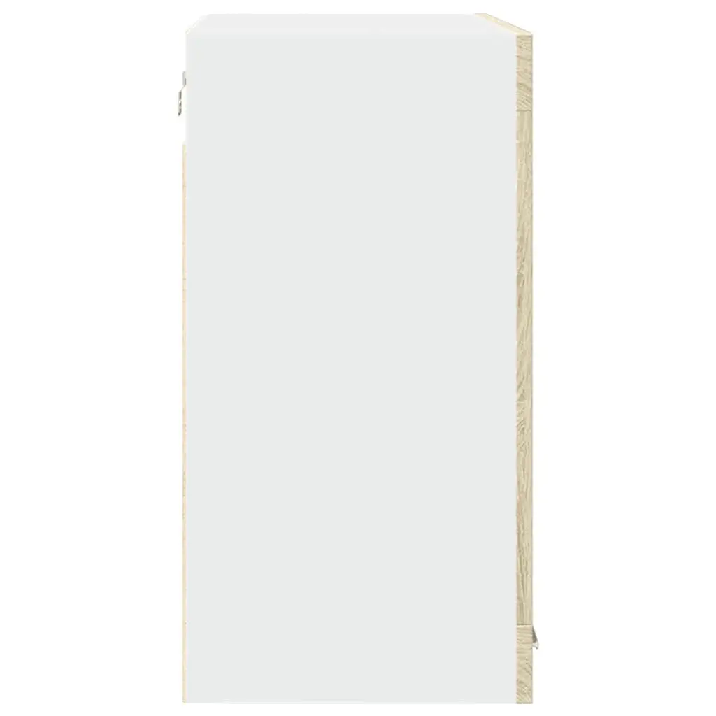 Hanging Glass Cabinet Brown 80x31x60cm Wall Mounted Kitchen Storage Cupboard