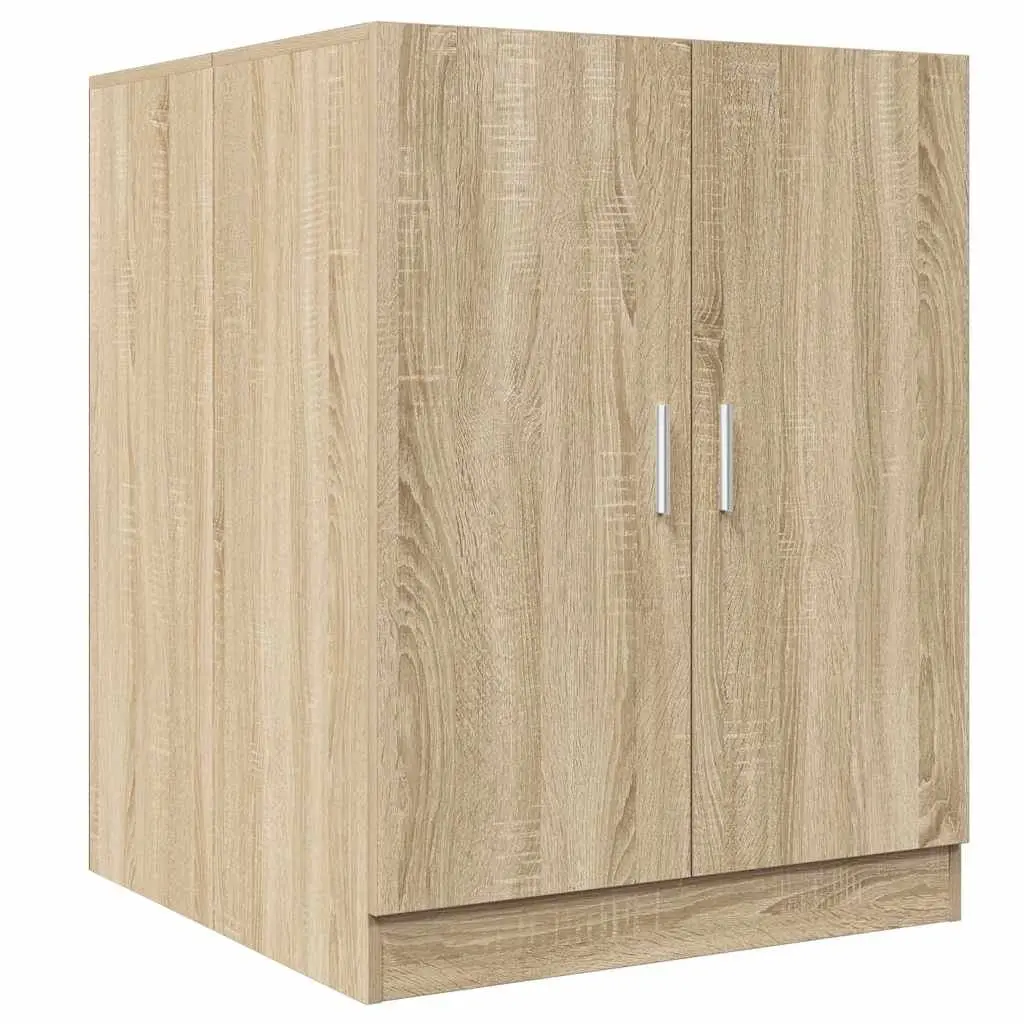 Washing Machine Cabinet Storage Unit Laundry Room Bathroom Organizer Oak 71cm
