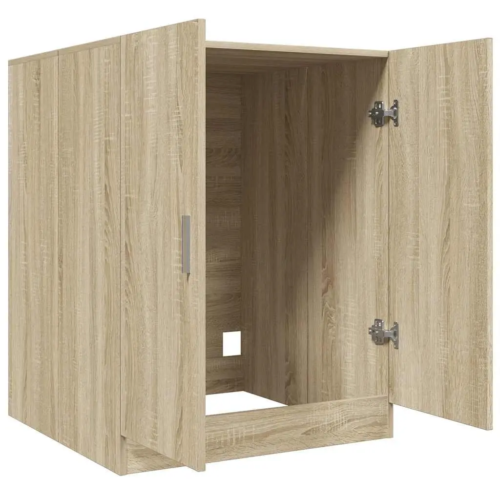 Washing Machine Cabinet Storage Unit Laundry Room Bathroom Organizer Oak 71cm