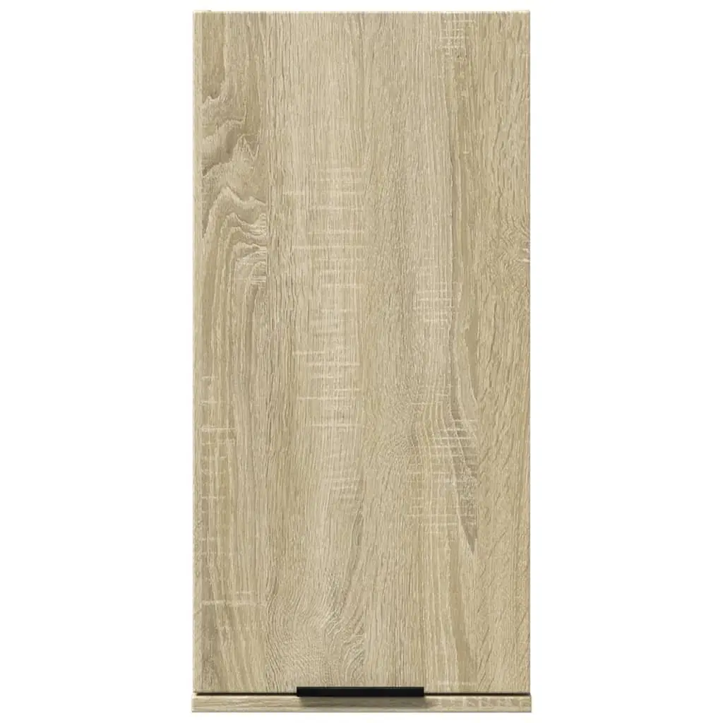 Bathroom Cabinet Brown Sonoma Oak Wall-Mounted Storage Unit 1 Door 2 Compartments