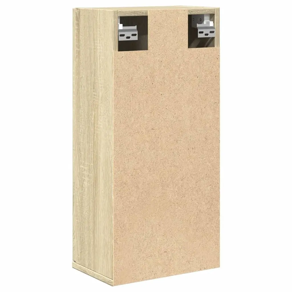 Bathroom Cabinet Brown Sonoma Oak Wall-Mounted Storage Unit 1 Door 2 Compartments