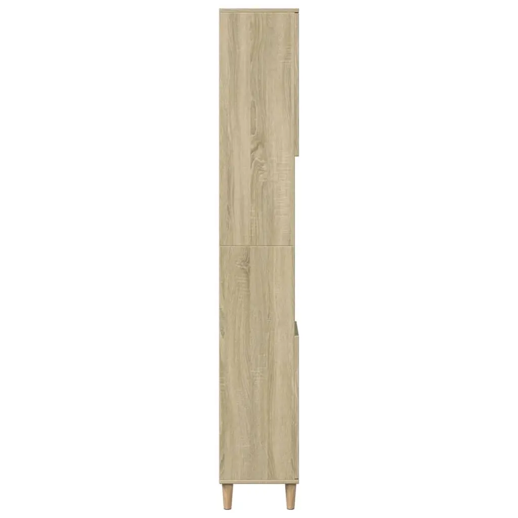 Bathroom Vanity Cabinet Sonoma Oak 30x30x190cm Storage Unit Engineered Wood