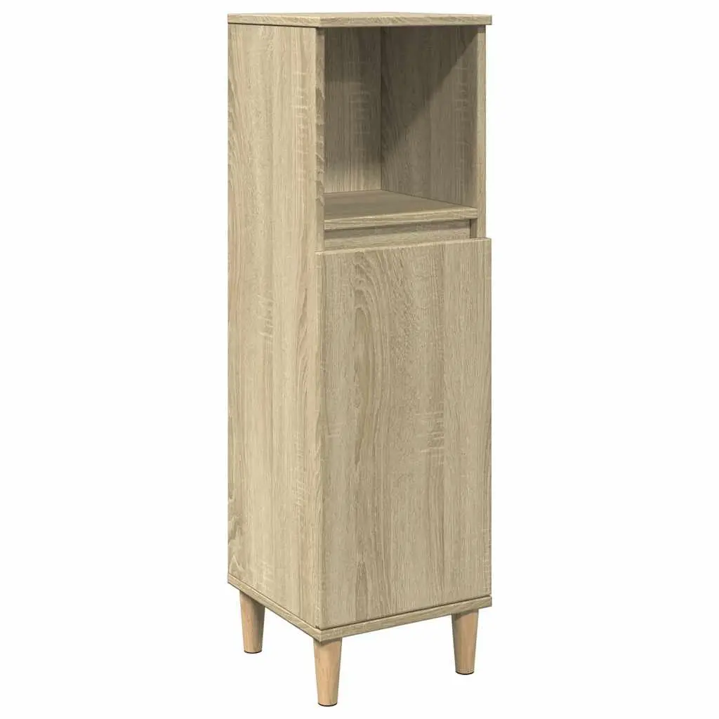 Bathroom Cabinet Sonoma Oak 30x30x100 cm Engineered Wood Storage Unit