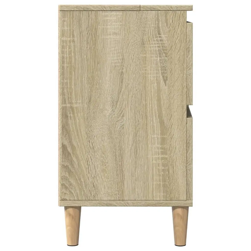 Bathroom Sink Cabinet Brown Vanity Unit 80x33x60cm Storage Drawers Compartment